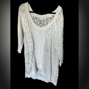 MAURICES - Cream Crochet Knit Sweater